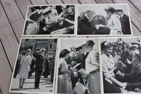 Vintage zwart-wit prentkaarten Albert en Paola